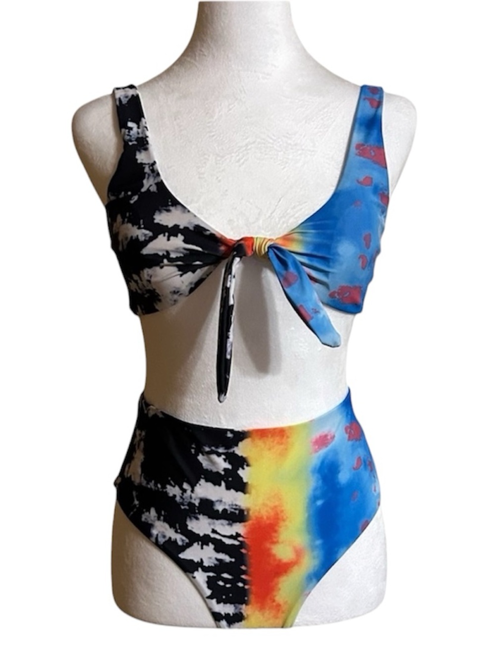 SHEIN Pastel Tie-Dye Bikini Set - Picture 1 of 9